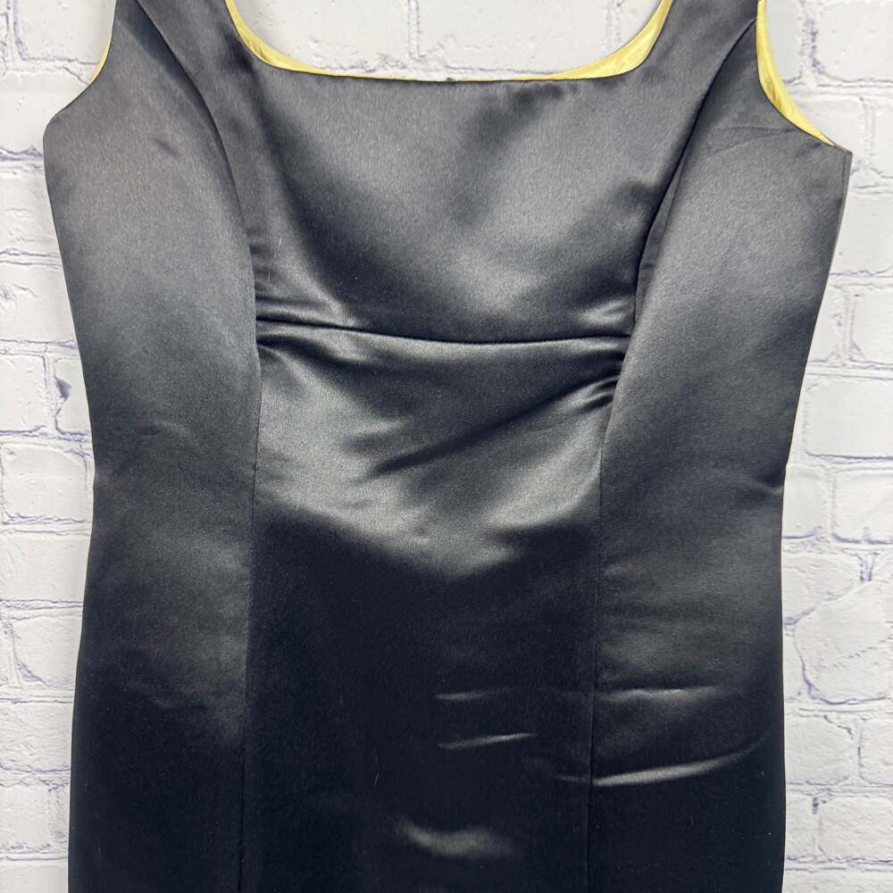 Talbots Petites Black Silk Shantung Square Neck Sheath Dress - Picture 2 of 8